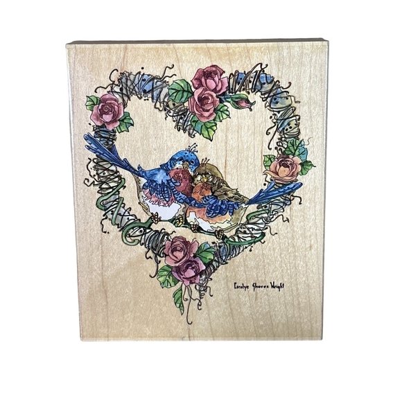Stamps Happen Bluebird Wreath #90134 Rubber Stamp, Love Bluebirds, Nature Lover - Picture 1 of 8